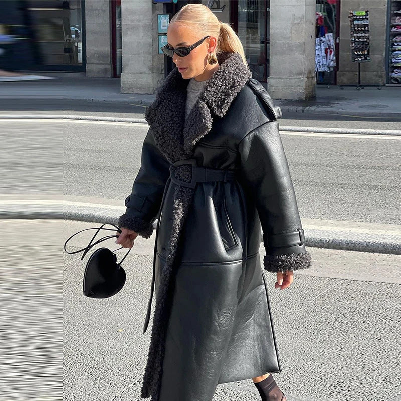 Leder Wintermantel