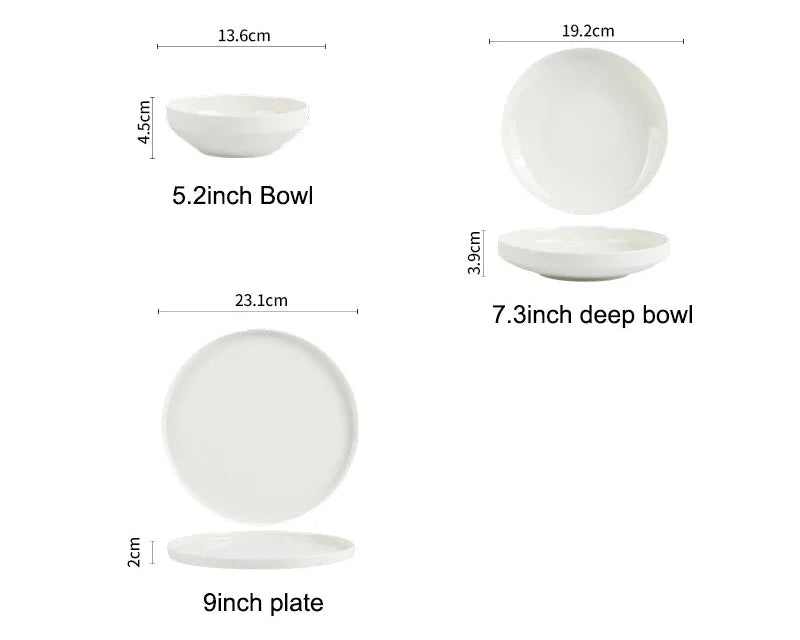 12-teiliges Porzellan-Schalenset